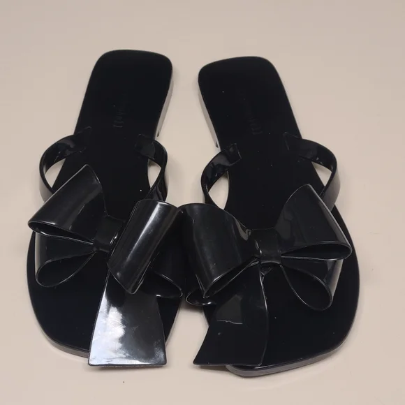 Jeffrey Campbell Sugary Big Bow jelly flip flop thong sandals size 8 - Picture 3 of 11